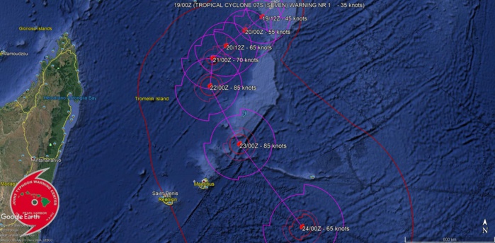 Cliquez sur l'image. NB: "tropical cyclone" en anglais est le terme scientifique qui regroupe les systèmes à l'intensité de dépression, tempête et cyclone(ouragan/typhon).