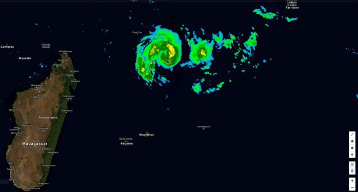 La tempête CILIDA s'intensifie à environ 500km de Saint Brandon.