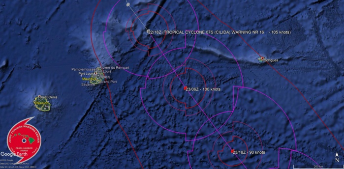 CILIDA est à 230km des côtes mauriciennes à 01h ce matin. CILIDA est à 230km des côtes mauriciennes à 01h ce matin.