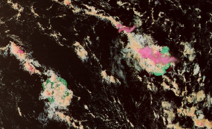 Les Iles Soeurs vues cet parès midi à 14h par Noaa20. Les Iles Soeurs vues cet parès midi à 14h par Noaa20.