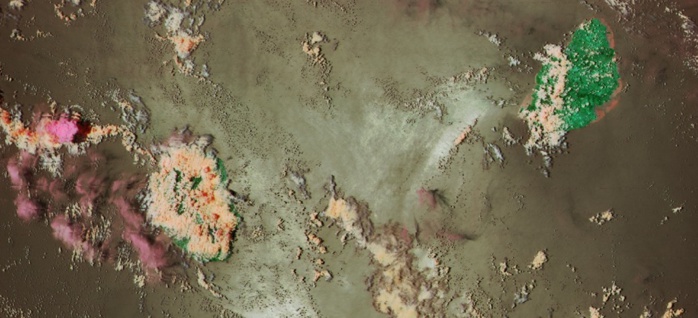 Noaa20 de 13h36 montre de "beaux" developpements convectifs sur l'est le nord est de la Réunion.