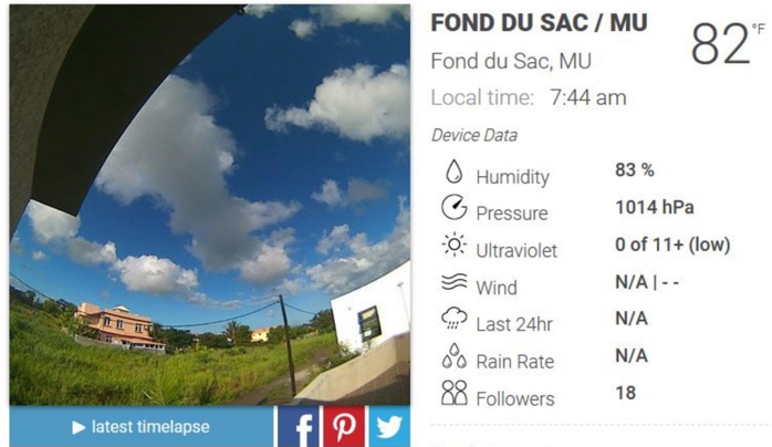 Fond du Sac à 07h44. BloomSky.