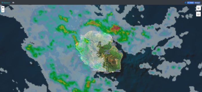 01h, radar Météo France, crédit: https://www.meteoi.re/