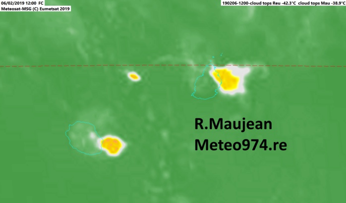 Maurice/Réunion: averses orageuses en cours