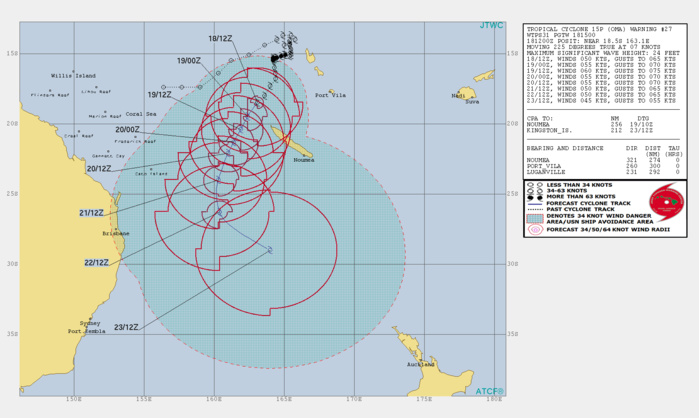 15UTC: OMA(15P): moving southwest and intensifying, approaching the Belep islands 15UTC: OMA(15P): moving southwest and intensifying, approaching the Belep islands