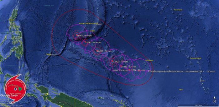 02W expected to intensify rapidly next 4 days while approaching the Yap/Guam area