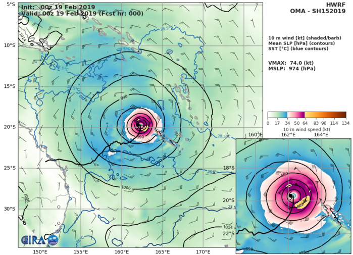 Cyclone OMA(15P) expected to peak as a CAT2 US within the next 24hours