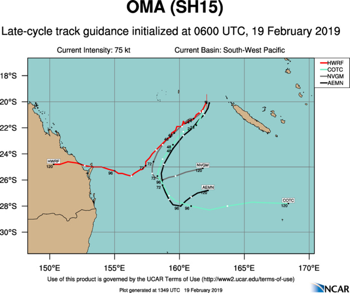 15UTC:  Cyclone OMA(15P) Category 1 US may intensify to Category 2 within 12hours