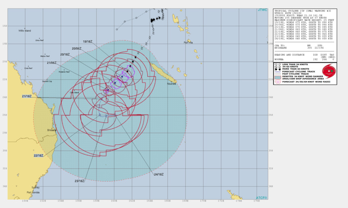 21UTC: cyclone OMA(15P) Category 1 US, no longer expected to intensify