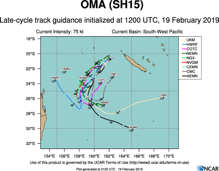 21UTC: cyclone OMA(15P) Category 1 US, no longer expected to intensify