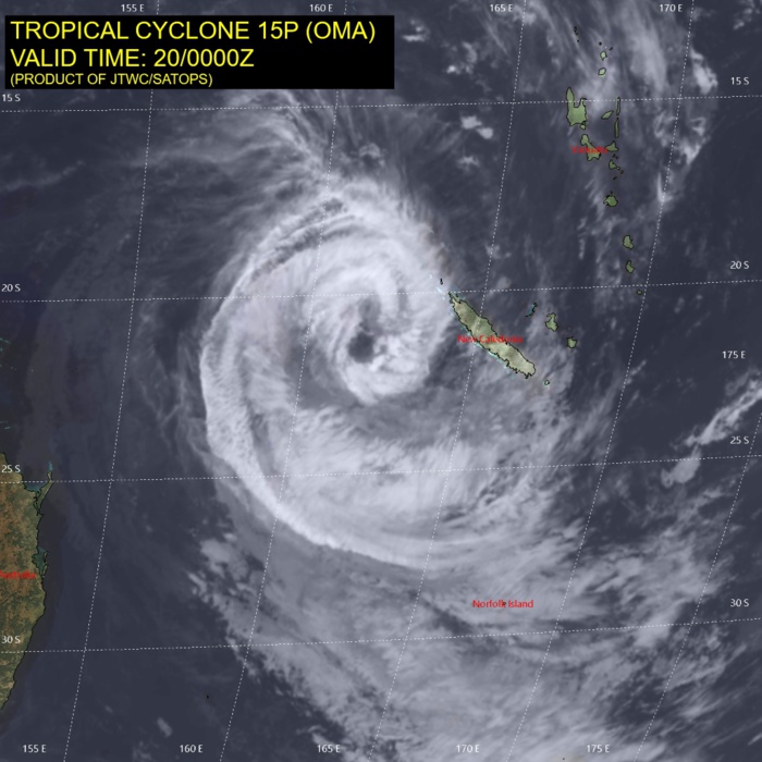 03UTC: cyclone OMA(15P): slow-moving and forecast to weaken next 4 days 03UTC: cyclone OMA(15P): slow-moving and forecast to weaken next 4 days