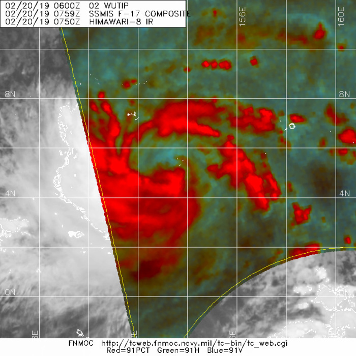 09UTC: WUTIP(02W) forecast to intensify rapidly to a CAT3 US in less than 3 days while approaching the Guam/Yap area