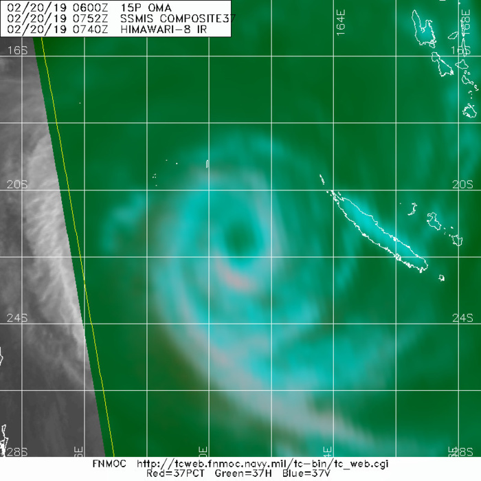 09UTC: cyclone OMA(15P): slow-moving and forecast to weaken next 5 days