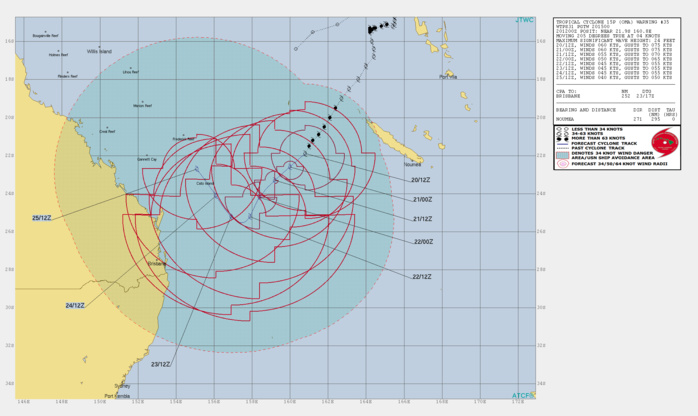 15UTC: cyclone OMA(15P): slow-moving and slowly weakening, changed forecast track after 48hours 15UTC: cyclone OMA(15P): slow-moving and slowly weakening, changed forecast track after 48hours