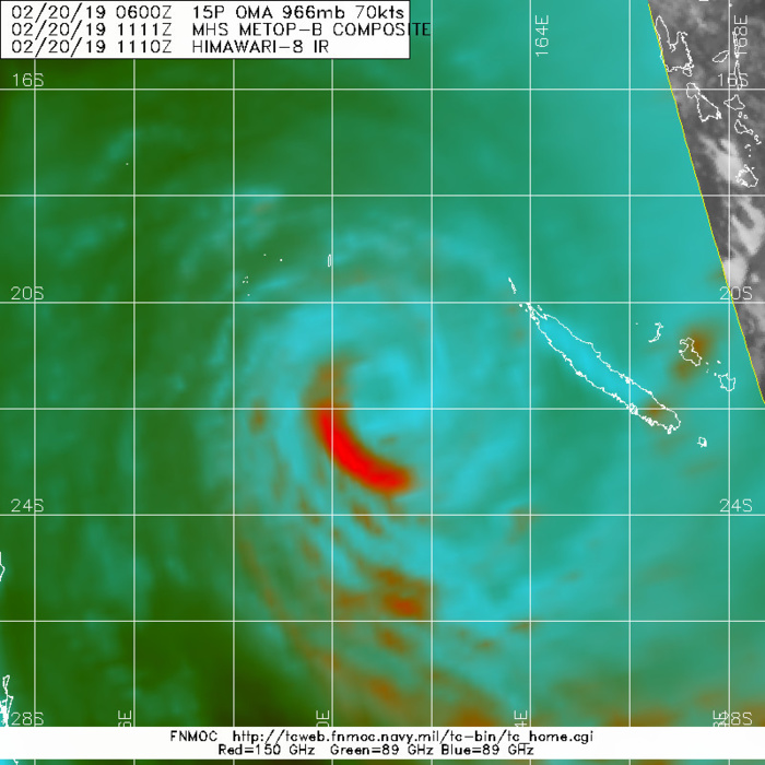 15UTC: cyclone OMA(15P): slow-moving and slowly weakening, changed forecast track after 48hours 15UTC: cyclone OMA(15P): slow-moving and slowly weakening, changed forecast track after 48hours