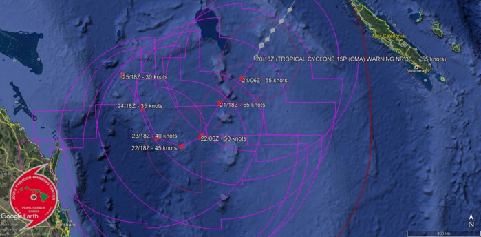 21UTC: cyclone OMA(15P): slow-moving and slowly weakening next 5 days