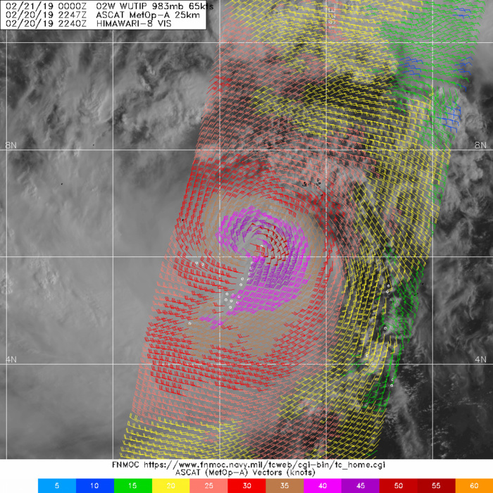 03UTC: WUTIP(02W) now a typhoon, forecast to reach Category 3 US in 36hours while approaching Guam