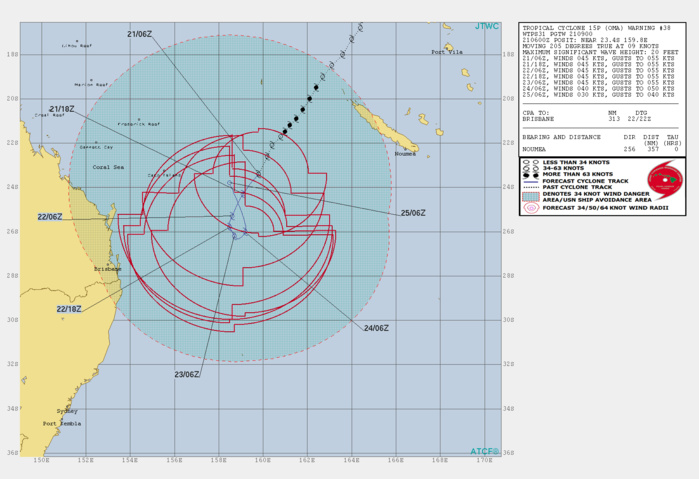 09UTC: cyclone OMA(15P): forecast to dissipate(below 35knots) in 4 days