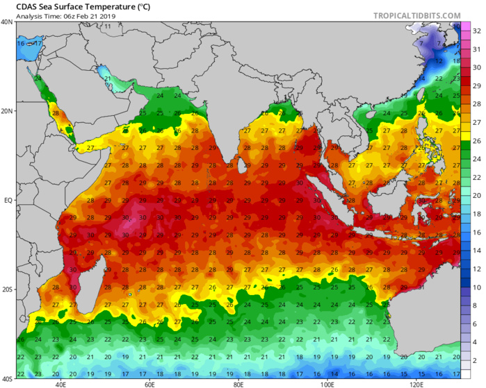 Une mer à ...plus de  30°C aux Seychelles et sur les côtes ouest malgaches