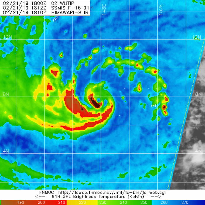 21UTC: typhoon Wutip(02W) Category 2 US, intensifying and approaching Guam area 21UTC: typhoon Wutip(02W) Category 2 US, intensifying and approaching Guam area