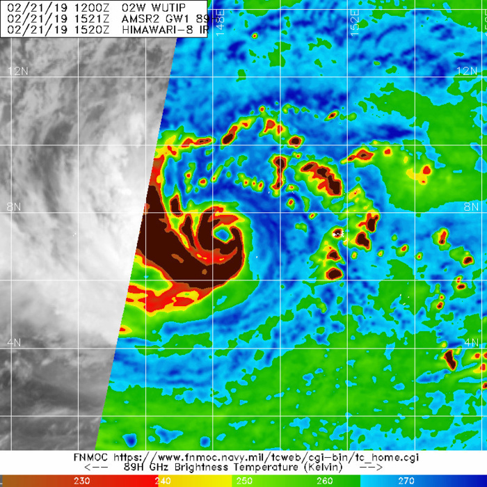 21UTC: typhoon Wutip(02W) Category 2 US, intensifying and approaching Guam area 21UTC: typhoon Wutip(02W) Category 2 US, intensifying and approaching Guam area