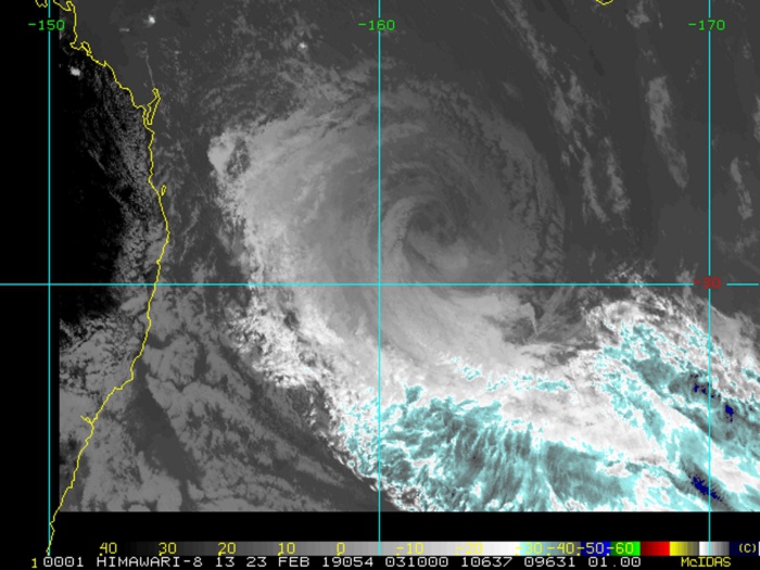 03UTC: cyclone OMA(15P): Final Warning, estimated peak intensity reached was 75knots (CAT1 US) 03UTC: cyclone OMA(15P): Final Warning, estimated peak intensity reached was 75knots (CAT1 US)