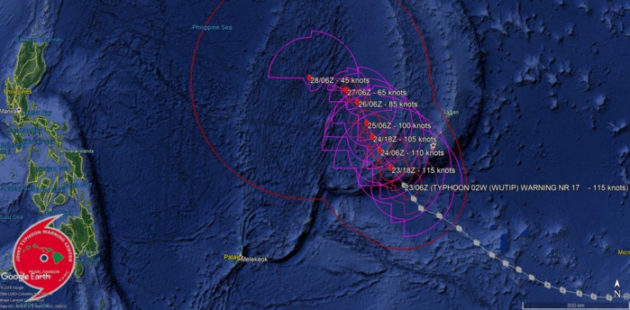 09UTC: typhoon Wutip(02W) Category 4 US, the second February category 4 in 4 years 09UTC: typhoon Wutip(02W) Category 4 US, the second February category 4 in 4 years