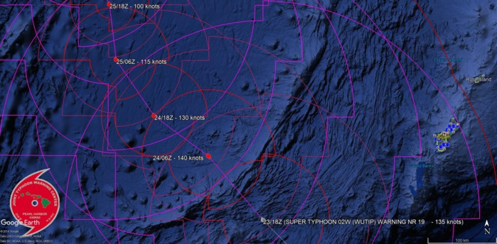 03UTC: Super Typhoon WUTIP(02W) has peaked and is forecast to weaken next 5 days 03UTC: Super Typhoon WUTIP(02W) has peaked and is forecast to weaken next 5 days