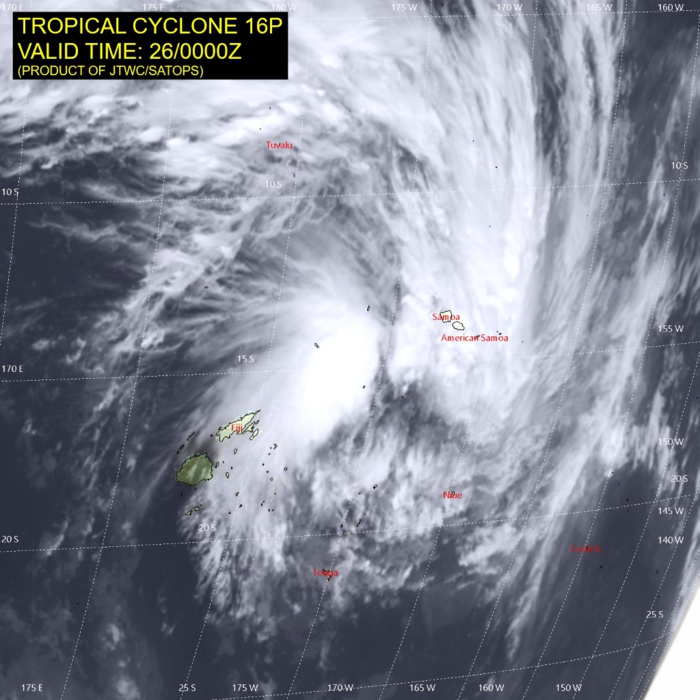 South Pacific: Cyclone 16P has formed, forecast to track west of Nuku 'alofa after 24hours South Pacific: Cyclone 16P has formed, forecast to track west of Nuku 'alofa after 24hours