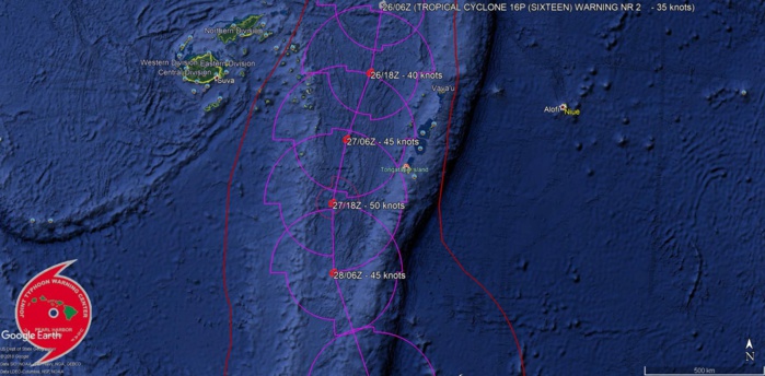 09UTC: South Pacific: Cyclone 16P forecast to track west of Nuku 'alofa shortly after 24hours 09UTC: South Pacific: Cyclone 16P forecast to track west of Nuku 'alofa shortly after 24hours