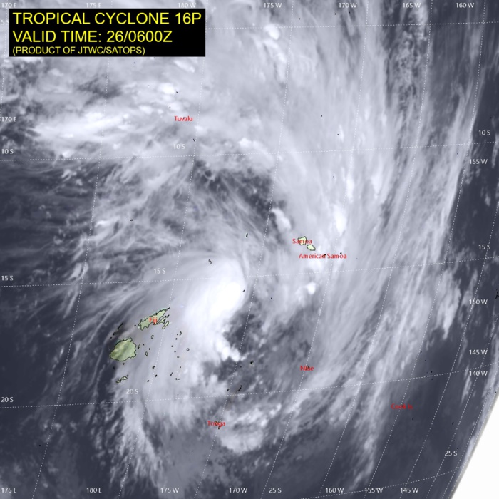 09UTC: South Pacific: Cyclone 16P forecast to track west of Nuku 'alofa shortly after 24hours 09UTC: South Pacific: Cyclone 16P forecast to track west of Nuku 'alofa shortly after 24hours