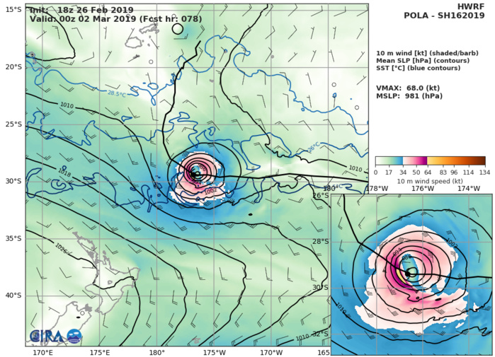 HWRF AT 18UTC: 68KT AT +78H HWRF AT 18UTC: 68KT AT +78H