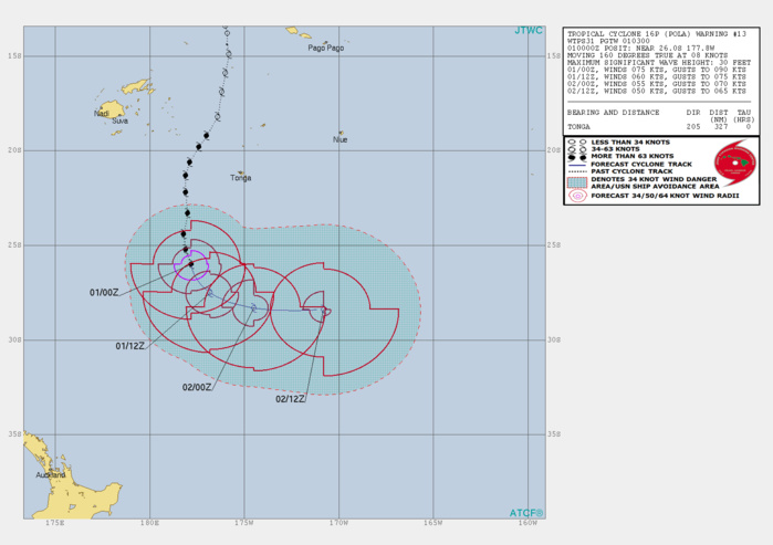 03UTC: Cyclone POLA(16P) category 1 US, weakening and becoming extratropical 03UTC: Cyclone POLA(16P) category 1 US, weakening and becoming extratropical