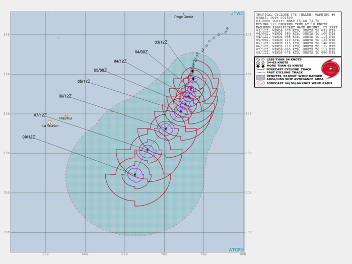 15UTC: TC HALEH(17S) category 1 US, slow-moving, intensifying, possible peak as a category 4 in 48hours