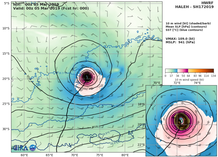 09UTC: Cyclone HALEH(17S) category 3 US is weakening 09UTC: Cyclone HALEH(17S) category 3 US is weakening