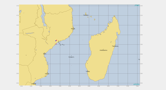 00UTC. OVERLAND BUT FORECAST TO MOVE SLOWLY BACK OVER OPEN SEAS