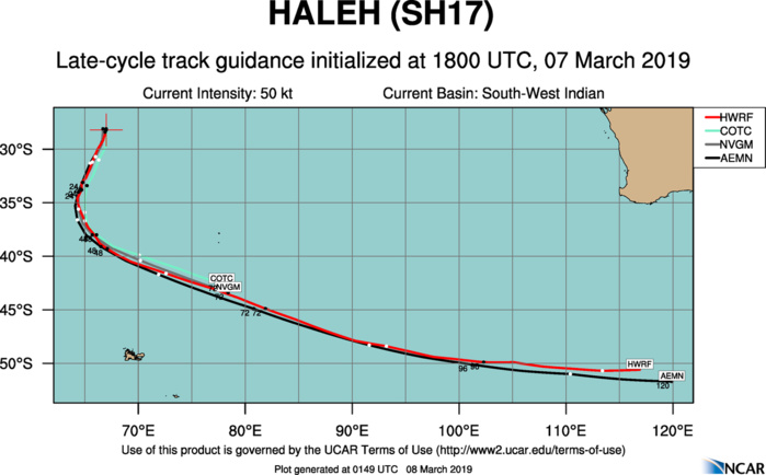 03UTC: TC HALEH(17S)  is weakening rapidly while showing signs of extratropical transition