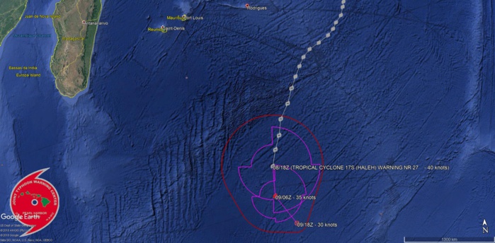 21UTC: TC HALEH(17S) : showing some subtropical characteristics but not a cold-core low yet