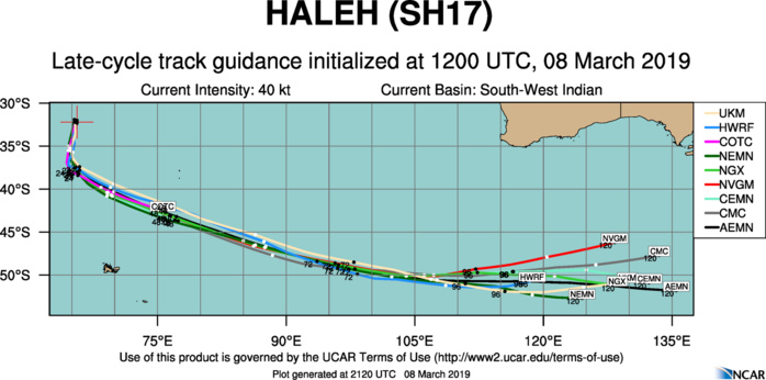 21UTC: TC HALEH(17S) : showing some subtropical characteristics but not a cold-core low yet