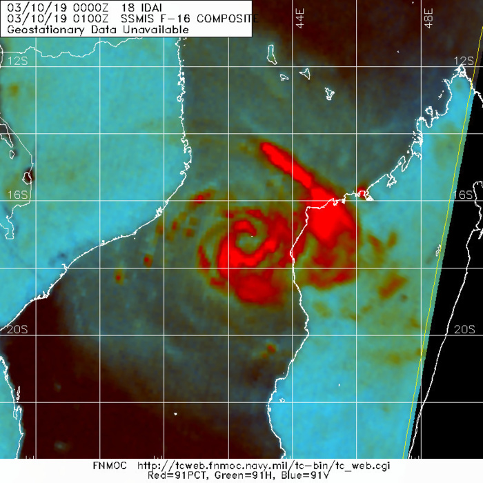 01UTC: the satelllite signature is improving.