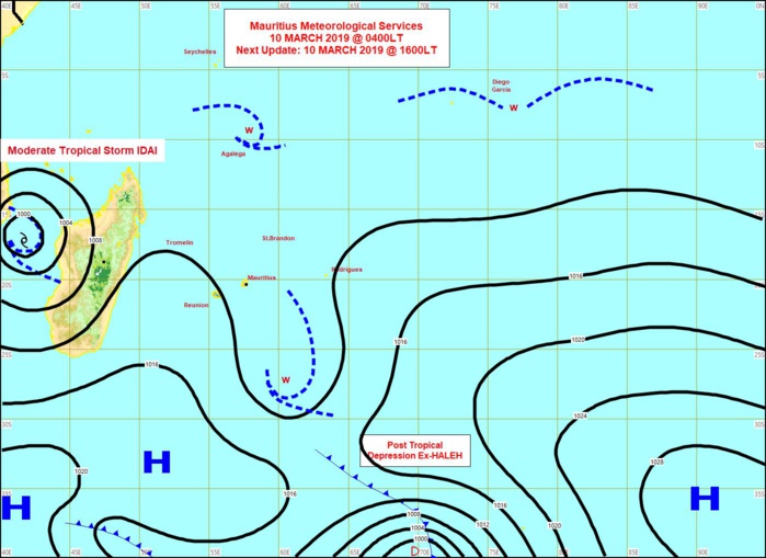 Carte synoptique établie par MMS/Vacoas à 04h ce matin. Vents faibles sur la Réunion et Maurice. Carte synoptique établie par MMS/Vacoas à 04h ce matin. Vents faibles sur la Réunion et Maurice.