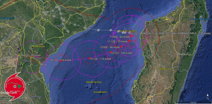 15UTC: IDAI(18S) is intensifying west of Madagascar, could be a powerful category 4 US in 3 days and approach Beira/Mozambique 15UTC: IDAI(18S) is intensifying west of Madagascar, could be a powerful category 4 US in 3 days and approach Beira/Mozambique