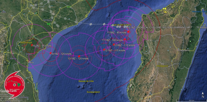 21UTC: Cyclone IDAI(18S) category 1 US, forecast to be a powerful category 4 US in 2 days and bear down on Beira in 4 days 21UTC: Cyclone IDAI(18S) category 1 US, forecast to be a powerful category 4 US in 2 days and bear down on Beira in 4 days