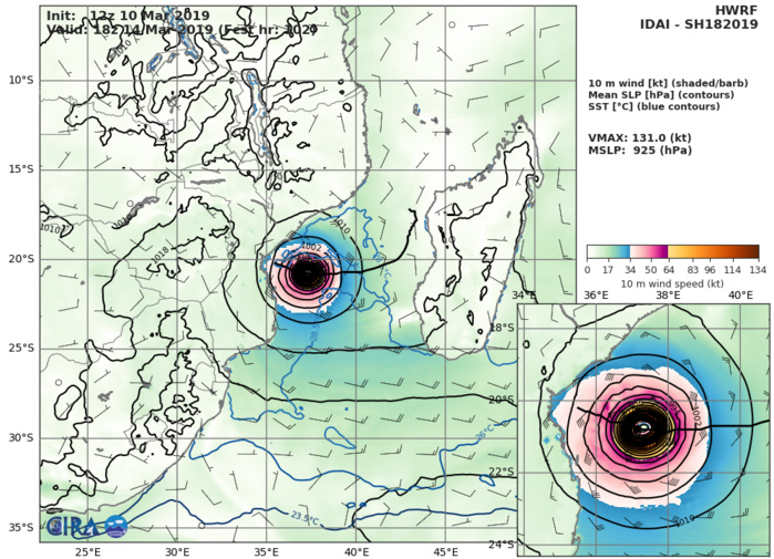 21UTC: Cyclone IDAI(18S) category 1 US, forecast to be a powerful category 4 US in 2 days and bear down on Beira in 4 days 21UTC: Cyclone IDAI(18S) category 1 US, forecast to be a powerful category 4 US in 2 days and bear down on Beira in 4 days