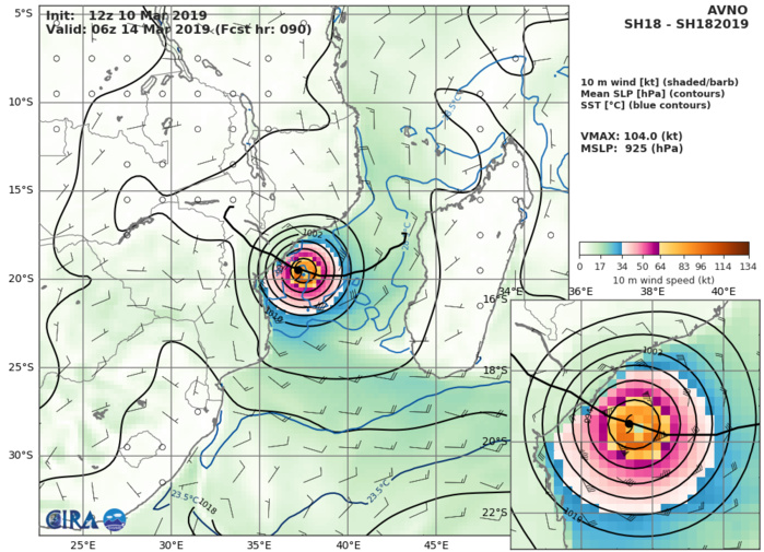21UTC: Cyclone IDAI(18S) category 1 US, forecast to be a powerful category 4 US in 2 days and bear down on Beira in 4 days 21UTC: Cyclone IDAI(18S) category 1 US, forecast to be a powerful category 4 US in 2 days and bear down on Beira in 4 days