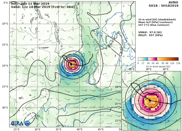 GFS AT 00UTC: 97KT AT +84H GFS AT 00UTC: 97KT AT +84H