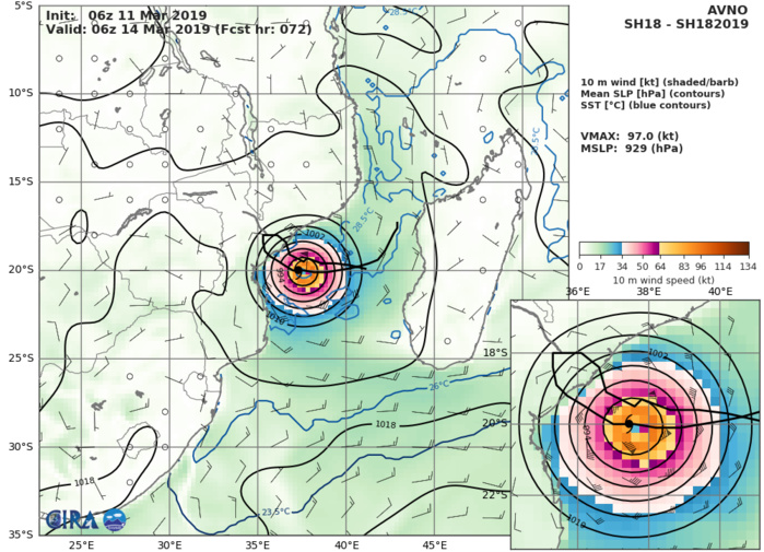 GFS AT 06UTC: 97KT AT +72H GFS AT 06UTC: 97KT AT +72H