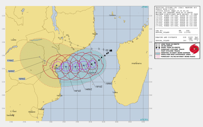 03UTC: cyclone IDAI(18S) 560km to Beira, slowly approaching, could hit the area shortly after 36hours 03UTC: cyclone IDAI(18S) 560km to Beira, slowly approaching, could hit the area shortly after 36hours