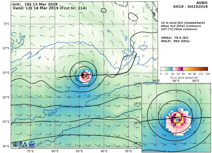 GFS AT 00UTC: 78KT AT +114H GFS AT 00UTC: 78KT AT +114H