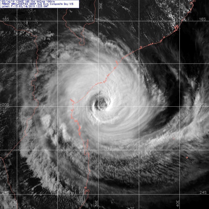15UTC: Cyclone IDAI(18S) life-threatning category 3 US set to make landfall very close to Beira shortly before 12 hours 15UTC: Cyclone IDAI(18S) life-threatning category 3 US set to make landfall very close to Beira shortly before 12 hours